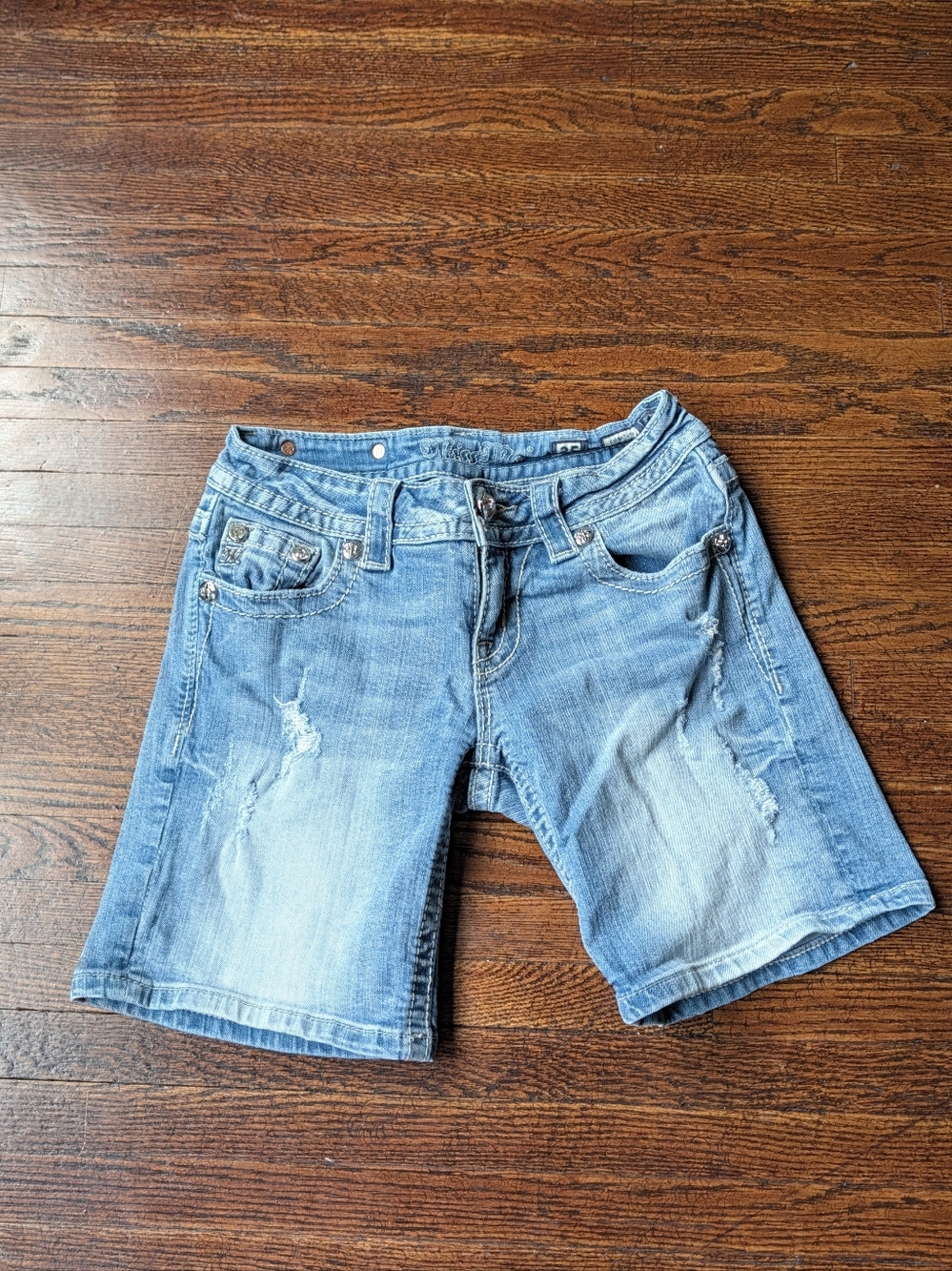 Miss Me Signature Mid Shorts Denim Bermuda Shorts Waist 25